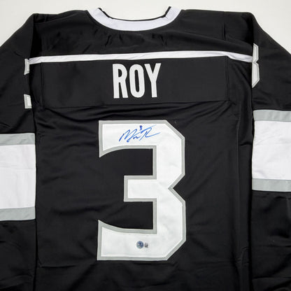 Autographed/Signed Matt Roy Los Angeles LA Black Hockey Jersey Beckett BAS COA