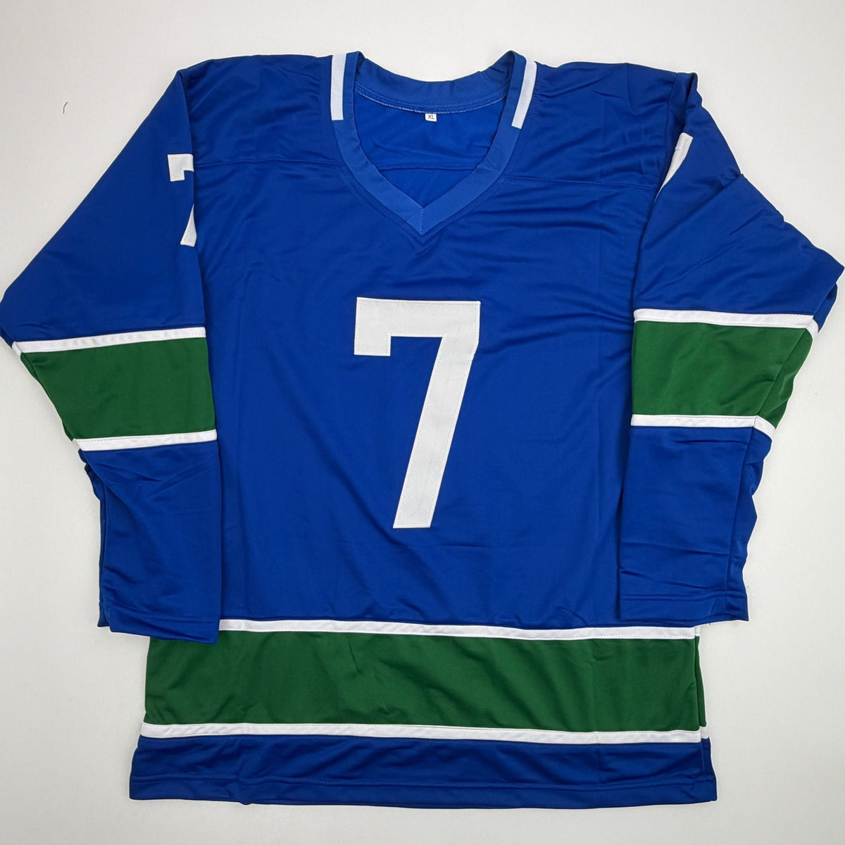 Autographed/Signed Brendan Morrison Vancouver Blue Hockey Jersey Beckett BAS COA