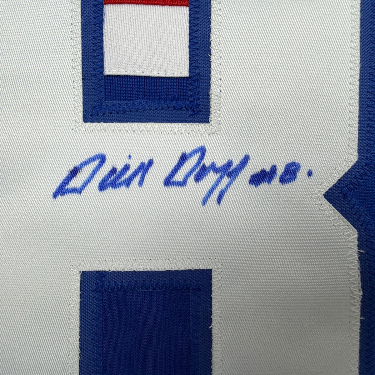 Autographed/Signed Dick Duff Montreal Red Hockey Jersey Beckett BAS COA
