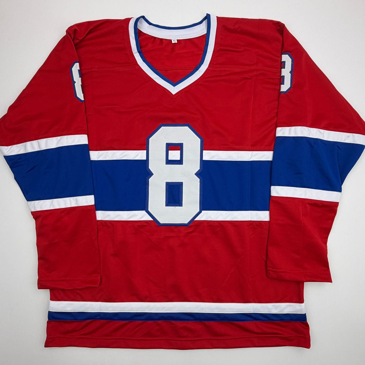 Autographed/Signed Dick Duff Montreal Red Hockey Jersey Beckett BAS COA