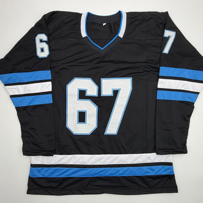 Autographed/Signed Lawson Crouse Utah Black Hockey Jersey Beckett BAS COA