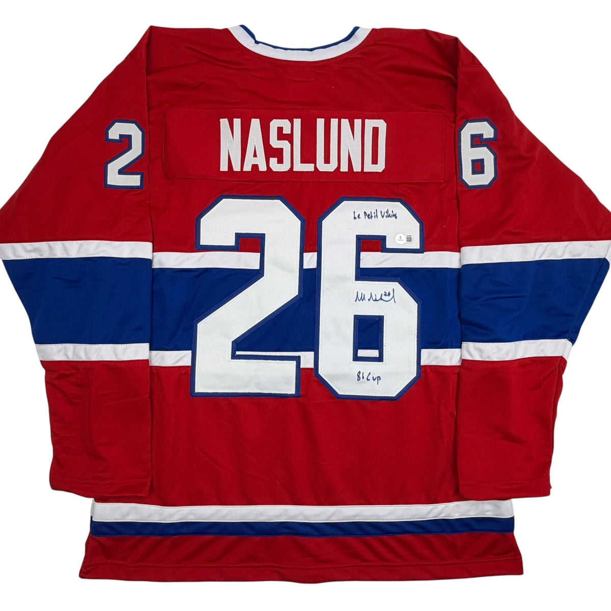 Autographed/Signed Mats Naslund Montreal Red Hockey Jersey Beckett BAS COA