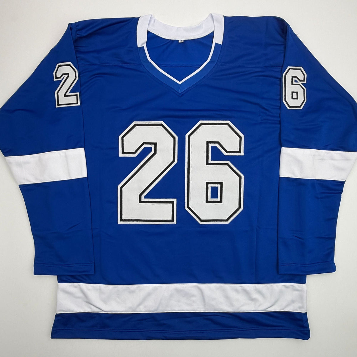 Autographed/Signed Martin St. Louis Tampa Bay Blue Hockey Jersey Beckett BAS COA