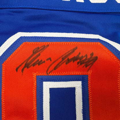 Autographed/Signed Glenn Anderson Edmonton Blue Hockey Jersey Beckett BAS COA