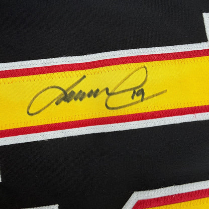 Autographed/Signed Markus Naslund Vancouver Black Hockey Jersey Beckett BAS COA