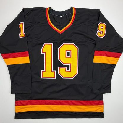 Autographed/Signed Markus Naslund Vancouver Black Hockey Jersey Beckett BAS COA