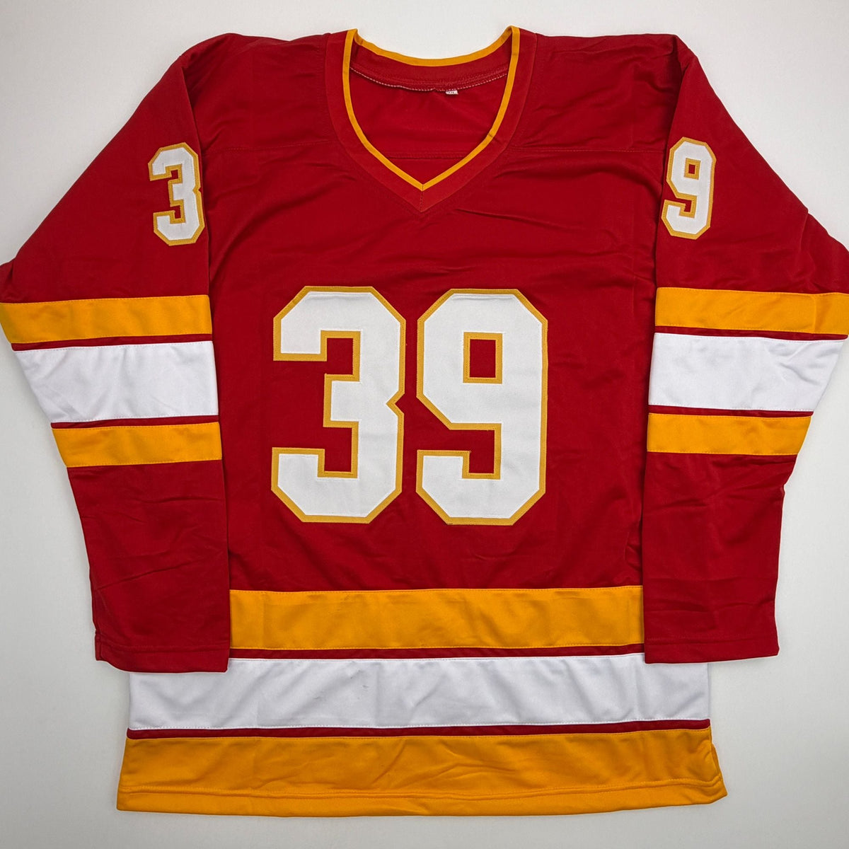 Autographed/Signed Doug Gilmour Calgary Red Hockey Jersey Beckett BAS COA