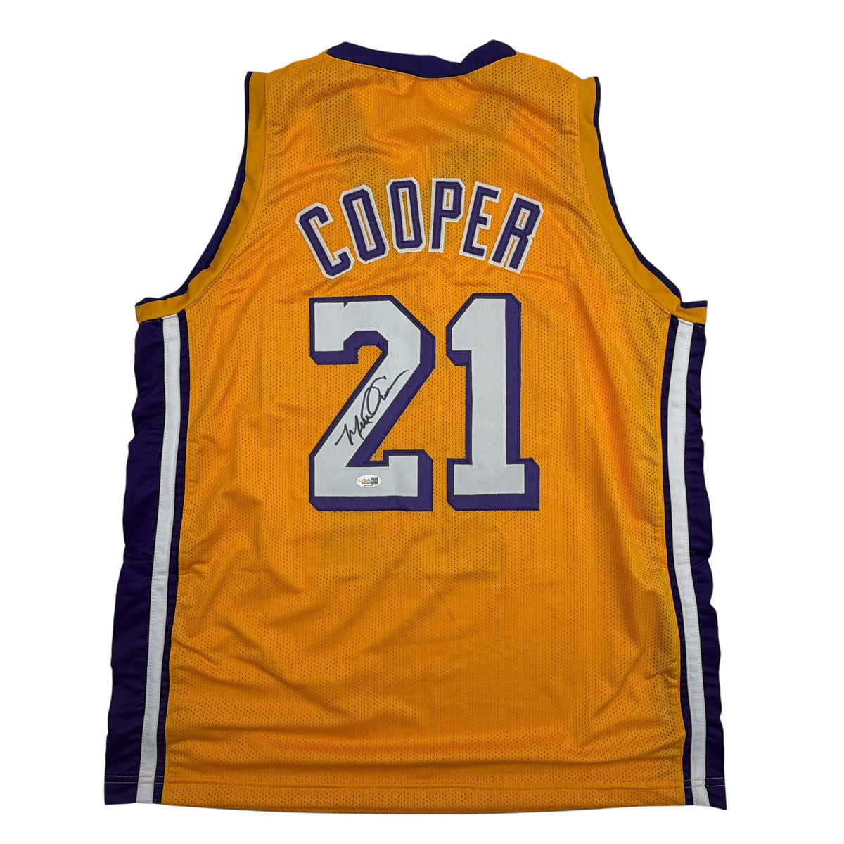 Autographed/Signed Michael Cooper Los Angeles Yellow Basketball Jersey JSA COA