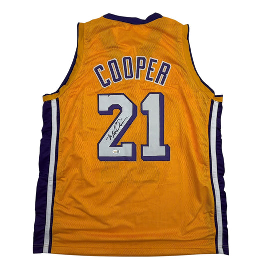 Autographed/Signed Michael Cooper Los Angeles Yellow Basketball Jersey JSA COA