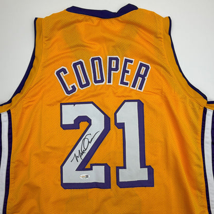 Autographed/Signed Michael Cooper Los Angeles Yellow Basketball Jersey JSA COA