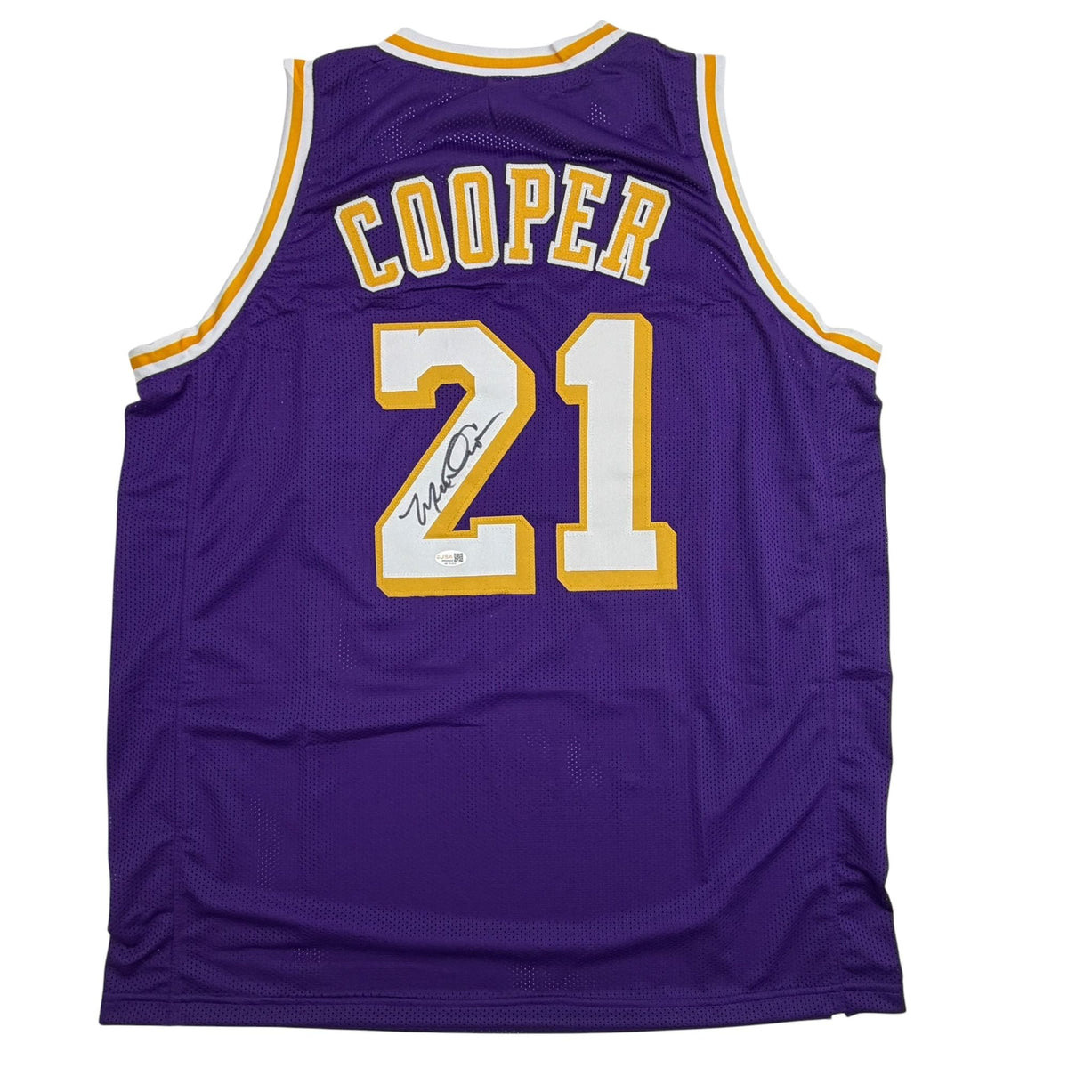 Autographed/Signed Michael Cooper Los Angeles Purple Basketball Jersey JSA COA