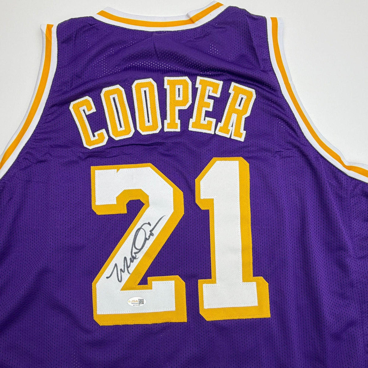 Autographed/Signed Michael Cooper Los Angeles Purple Basketball Jersey JSA COA