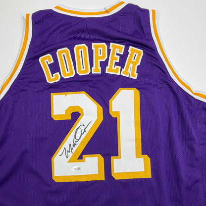 Autographed/Signed Michael Cooper Los Angeles Purple Basketball Jersey JSA COA