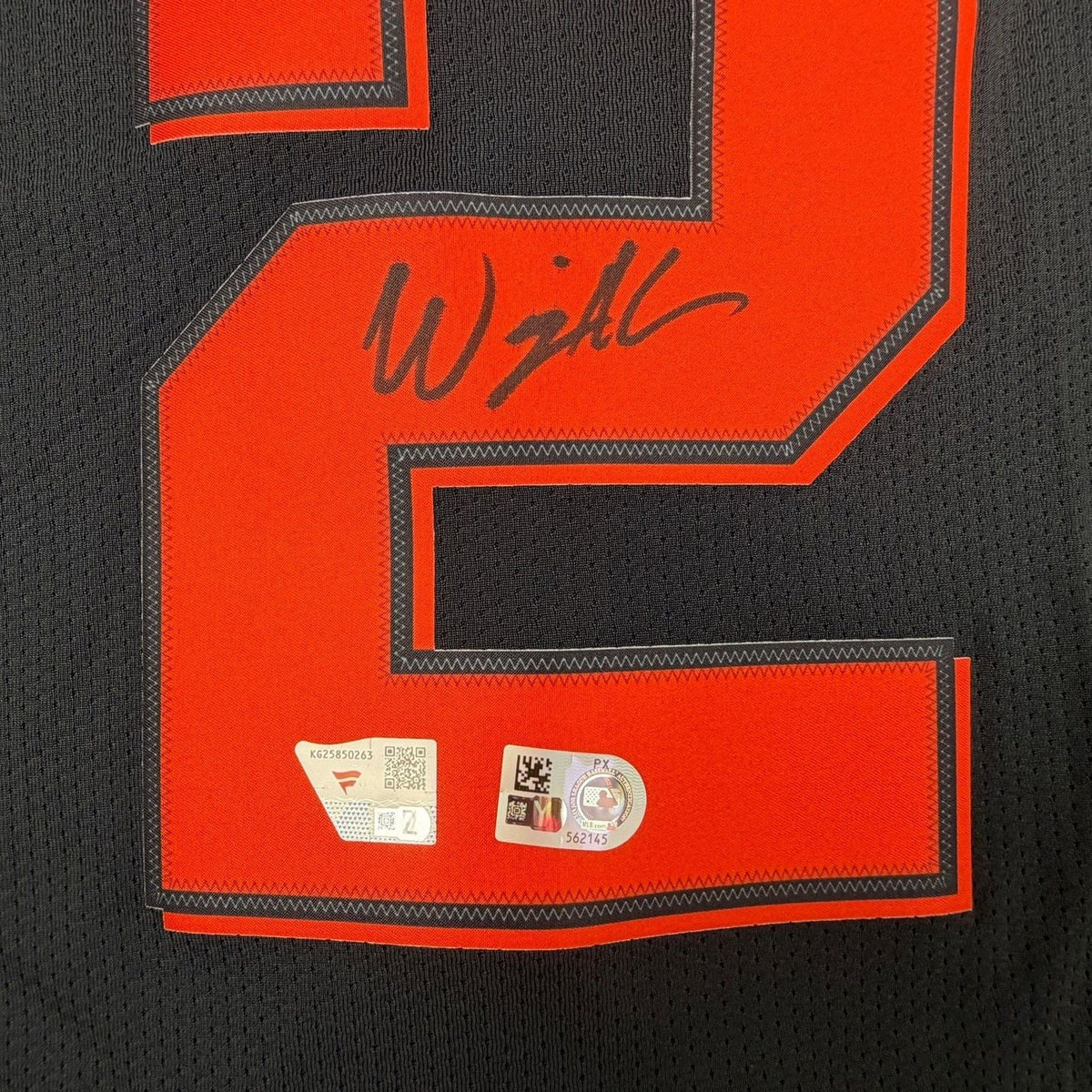 Framed Autographed/Signed Willy Adames 35x39 San Francisco Giants Black Authentic Baseball Jersey Fanatics & MLB COA