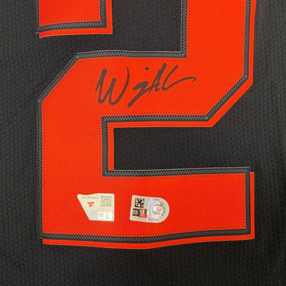 Framed Autographed/Signed Willy Adames 35x39 San Francisco Giants Black Authentic Baseball Jersey Fanatics & MLB COA
