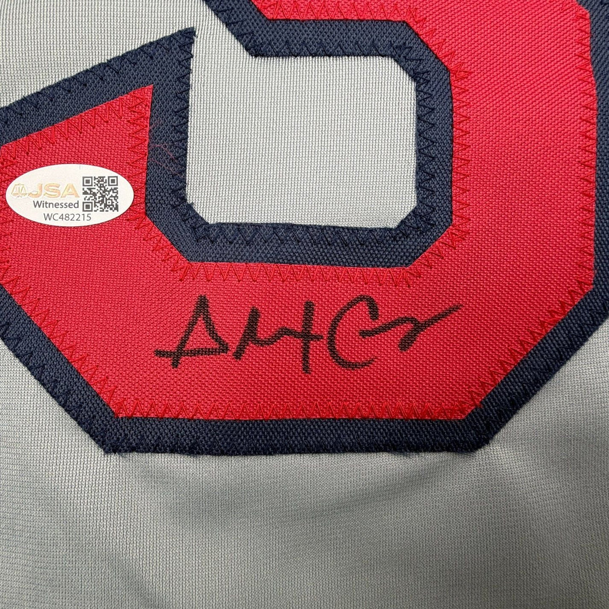 Framed Autographed/Signed Alex Cora 35x39 Boston Grey Baseball Jersey JSA COA
