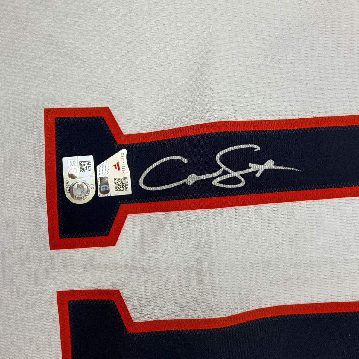 Framed Autographed/Signed Cam Smith 35x39 Houston Astros White Authentic Baseball Jersey Fanatics & MLB COA
