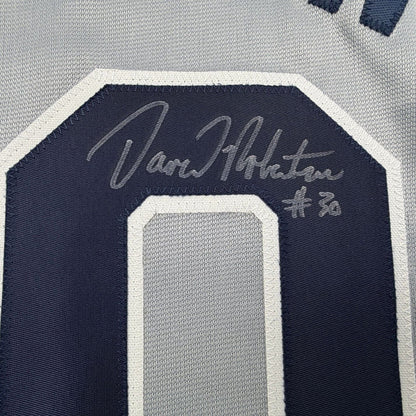 Framed Autographed/Signed David Robertson 35x39 New York Grey Baseball Jersey JSA COA