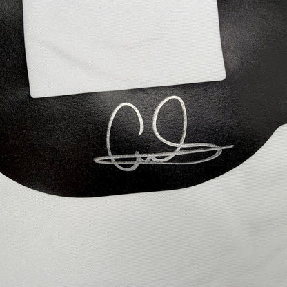 Framed Autographed/Signed Eder Militao 35x39 Real Madrid White Soccer Futbol Jersey Beckett BAS COA