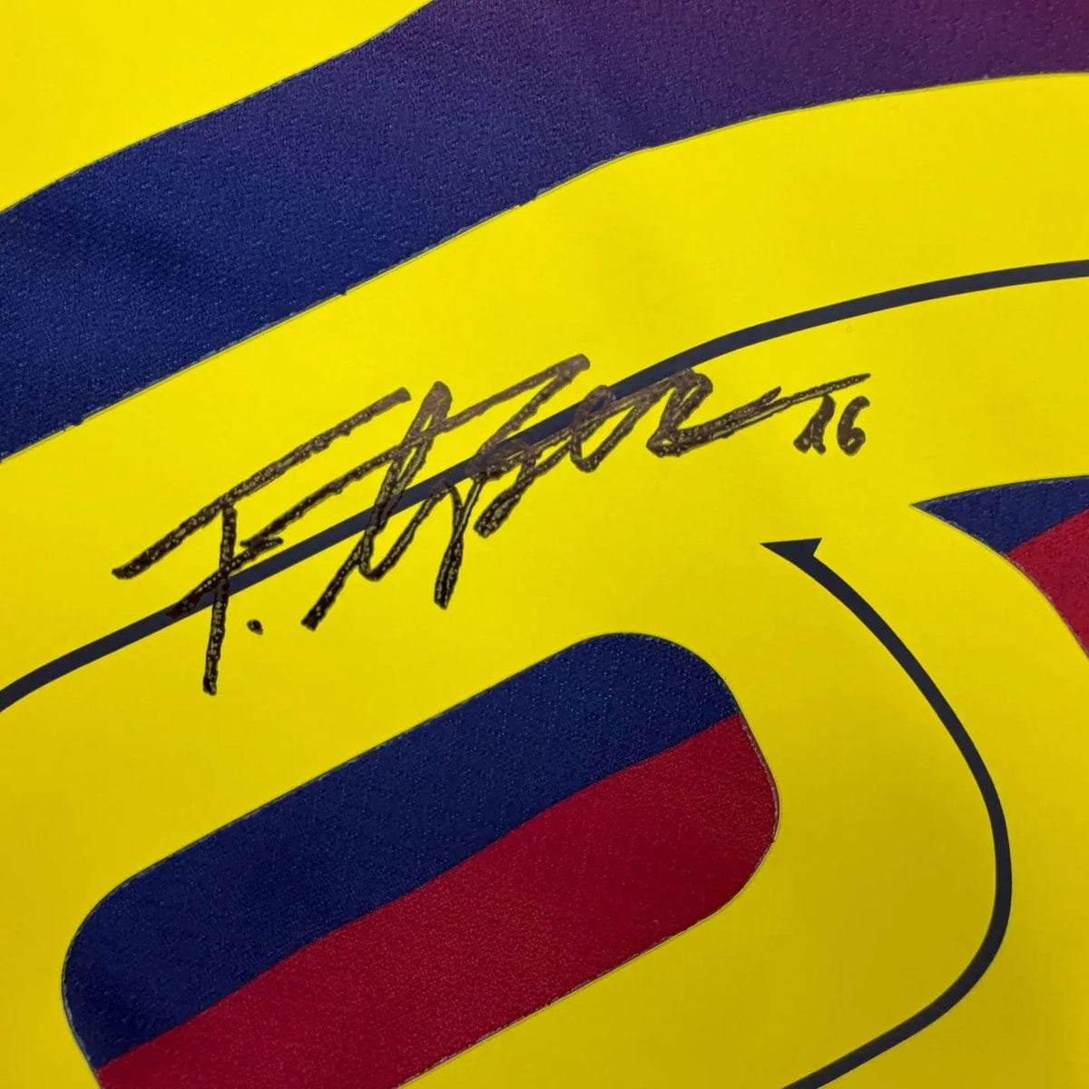 Framed Autographed/Signed Fermin Lopez 35x39 FC Barcelona Red/Blue Soccer Jersey Beckett BAS COA