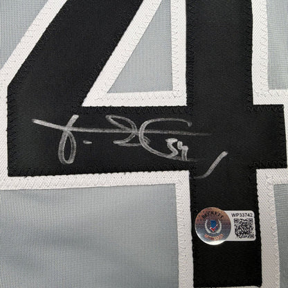 Framed Autographed/Signed Freddy Garcia 35x39 Chicago Grey Baseball Jersey Beckett BAS COA