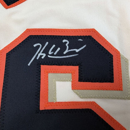 Framed Autographed/Signed Hayden Birdsong 35x39 San Francisco Cream Baseball Jersey Beckett BAS COA