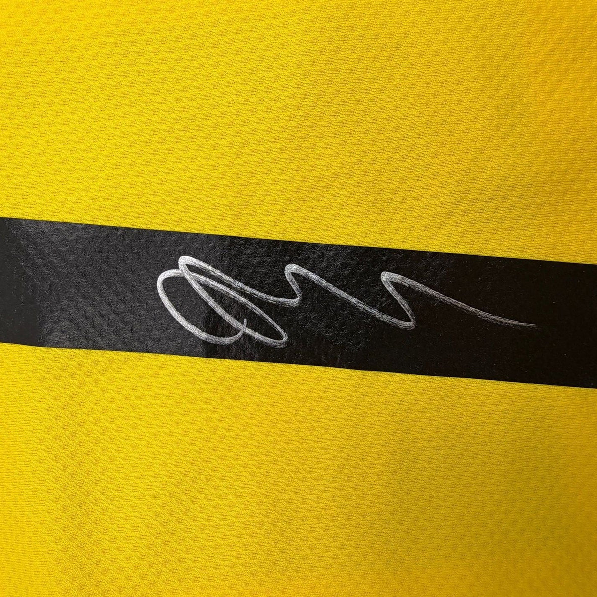 Framed Autographed/Signed Jadon Sancho 35x39 Borussia Dortmund Yellow Soccer Futbol Jersey Beckett BAS COA