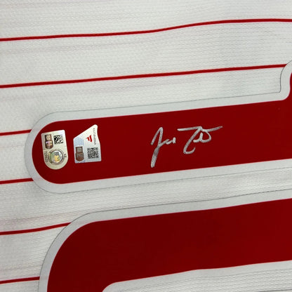 Framed Autographed/Signed JT Realmuto 35x39 Philadelphia Phillies Pinstripe Authentic Baseball Jersey Fanatics & MLB COA
