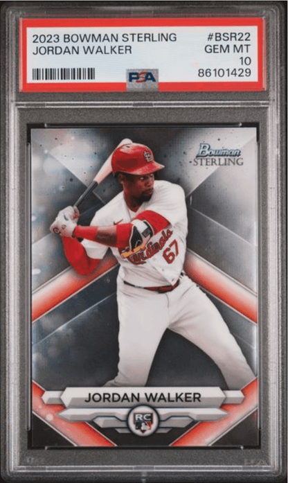 Graded 2023 Topps Bowman Sterling Jordan Walker #BSR22 Rookie RC Baseball Card PSA 10 Gem Mint