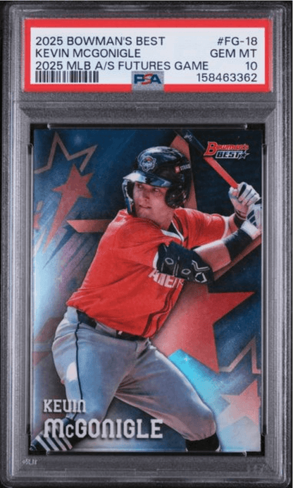 Graded 2025 Topps Bowmans Best Kevin McGonigle #FG18 2025 MLB A/S Futures Game Rookie RC Baseball Card PSA 10 Gem Mint