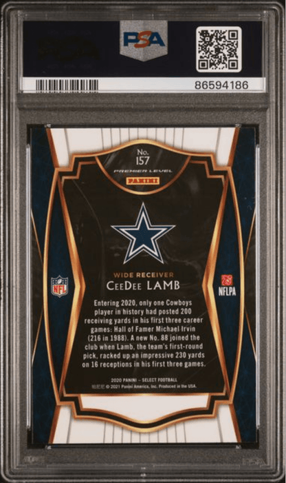 Graded 2020 Panini Select CeeDee Lamb #157 Rookie RC Football Card PSA 10 Gem Mint