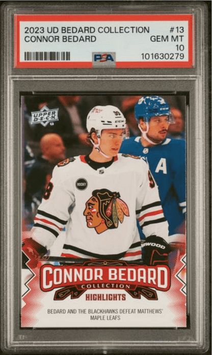Graded 2023 Upper Deck Bedard Collection Connor Bedard #13 Rookie RC Hockey Card PSA 10 Gem Mint