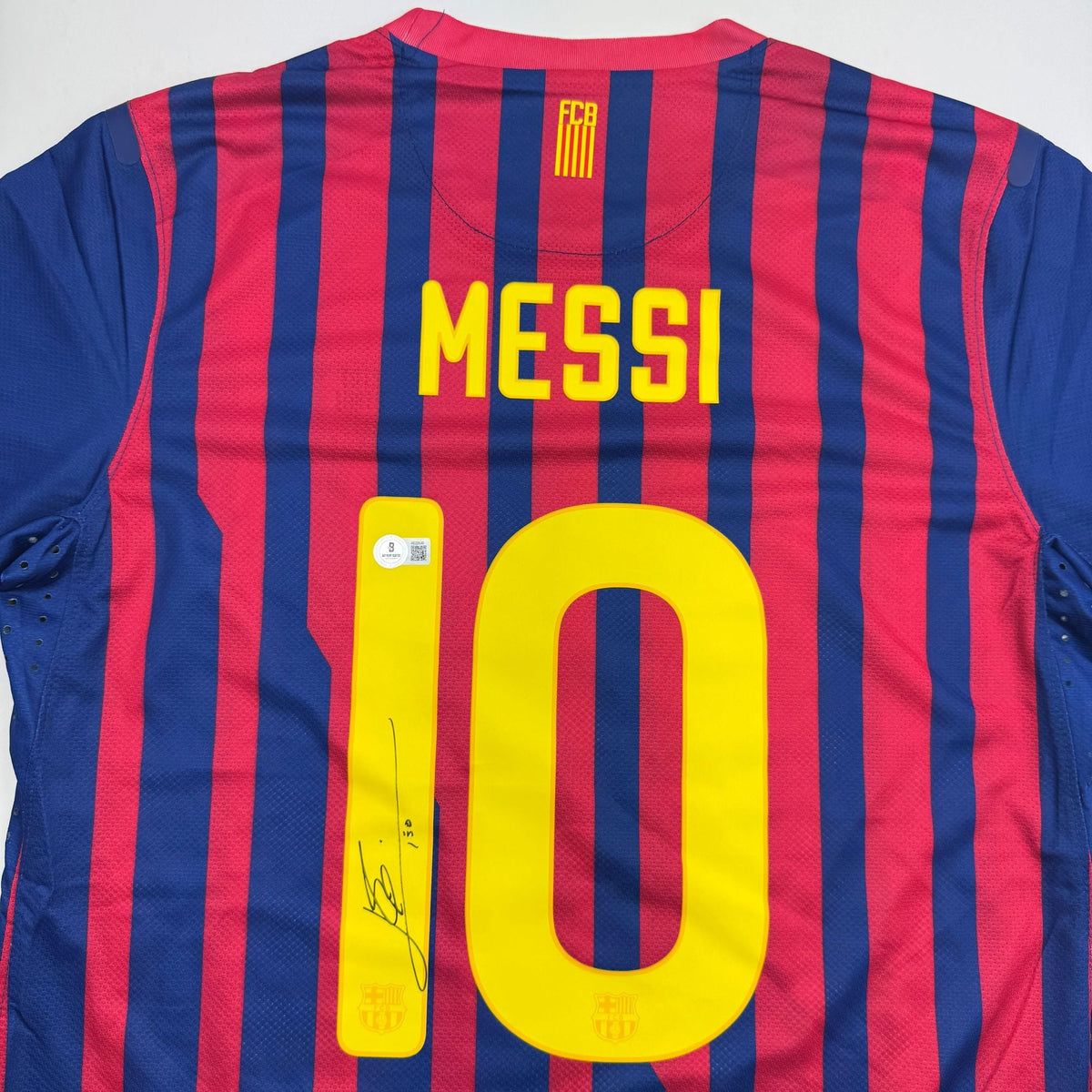 Autographed/Signed Lionel Leo Messi FC Barcelona Soccer Jersey Beckett BAS COA #2