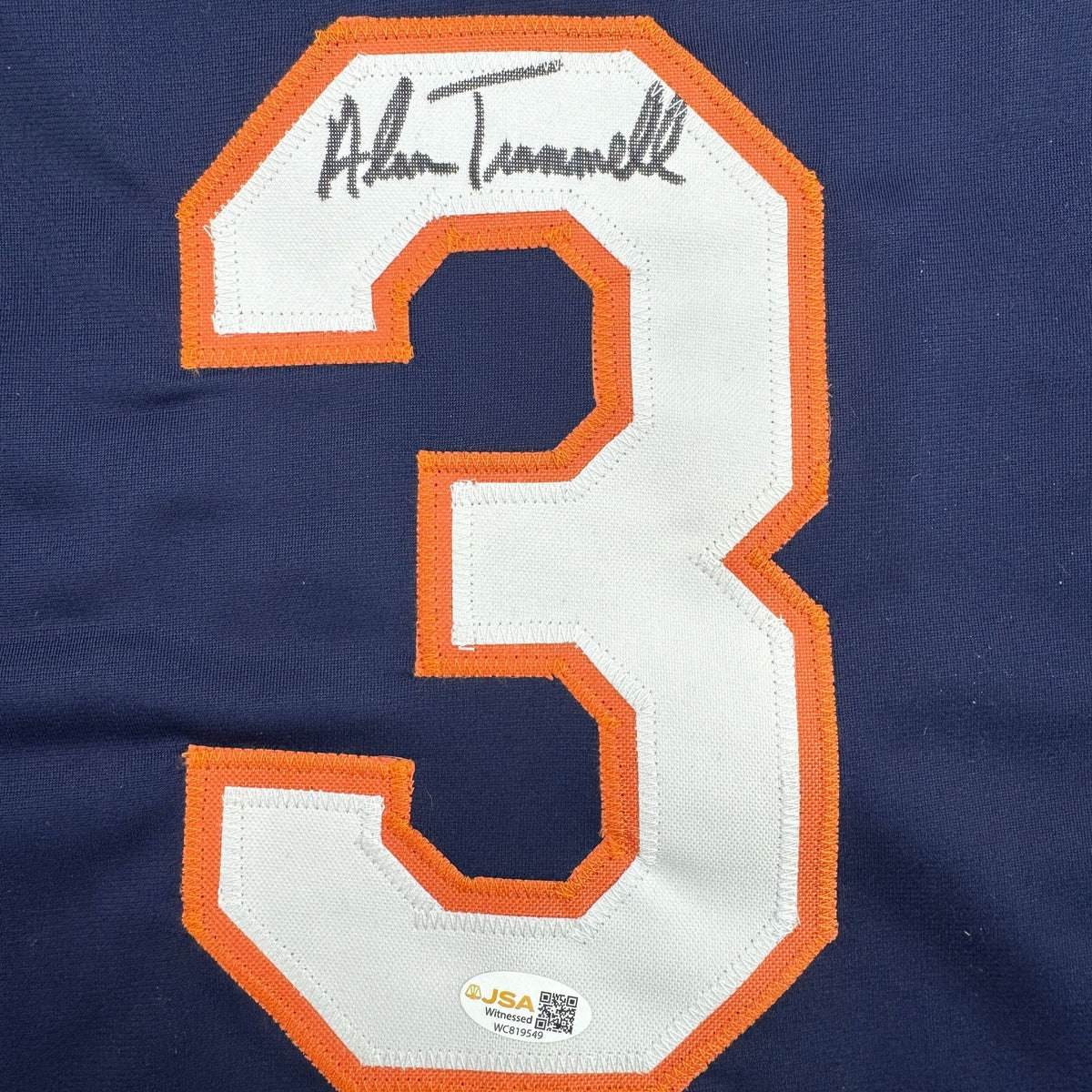 Autographed/Signed Alan Trammell Detroit Blue Baseball Jersey JSA COA