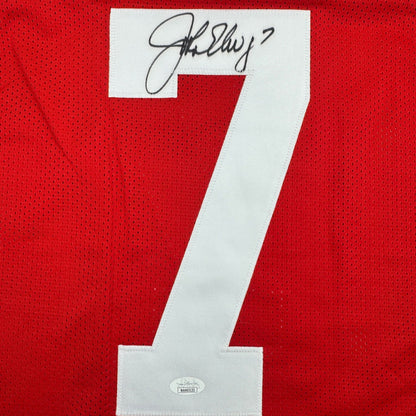 Autographed/Signed John Elway Stanford Red College Football Jersey JSA COA