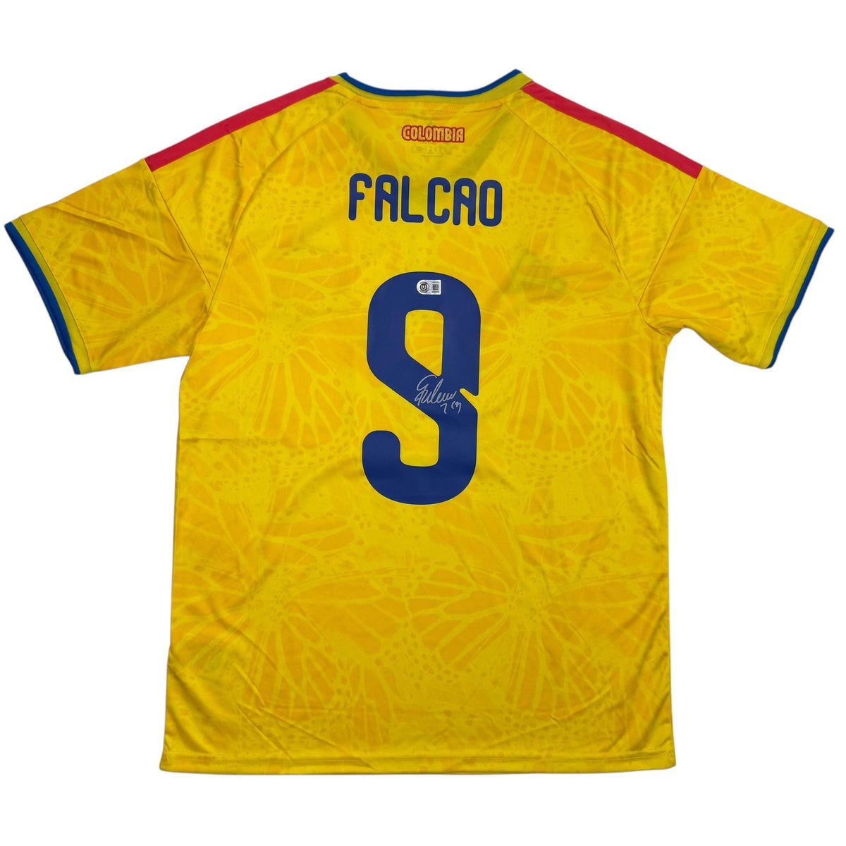 Autographed/Signed Radamel Falcao Columbia Yellow Soccer Futbol Jersey Beckett BAS COA