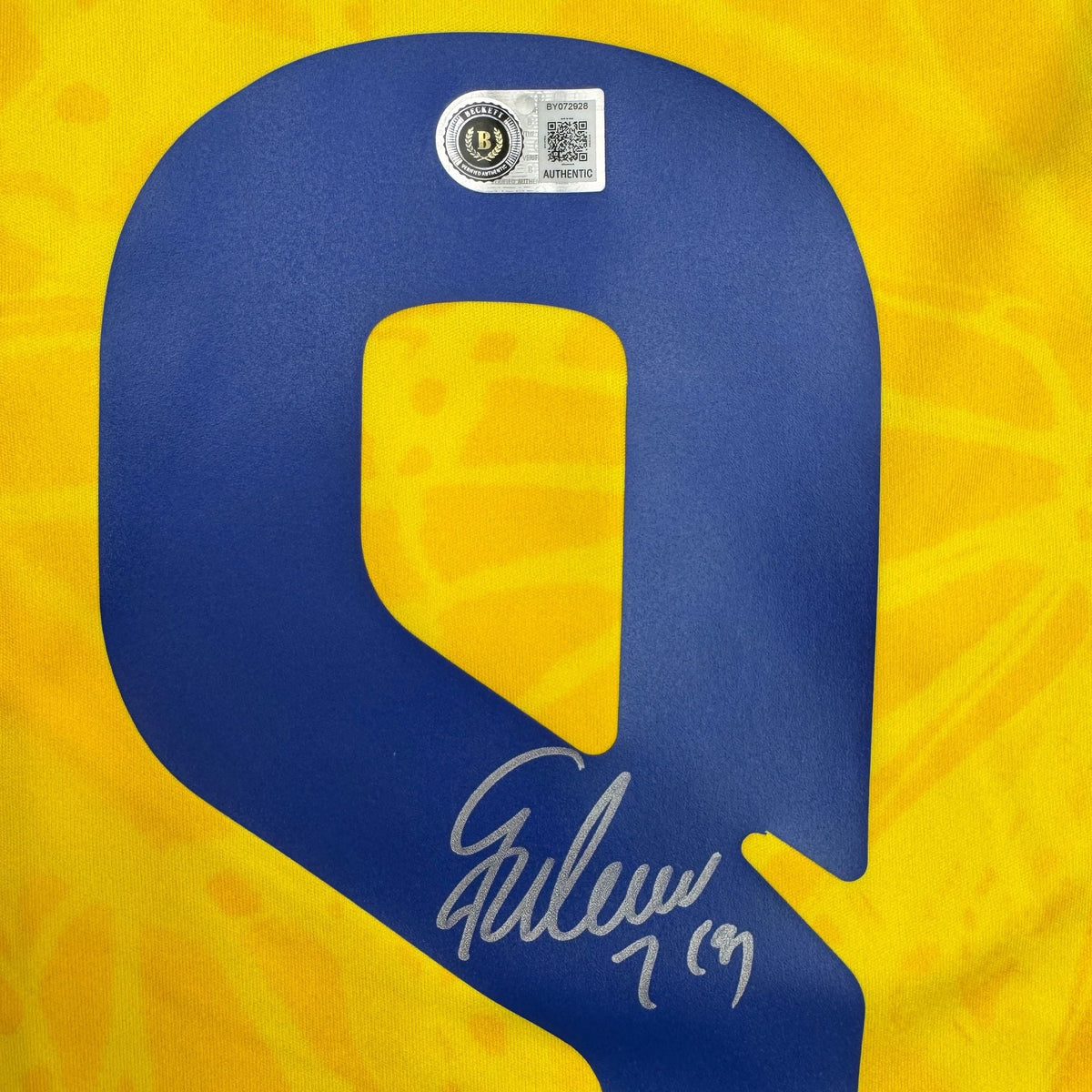 Autographed/Signed Radamel Falcao Columbia Yellow Soccer Futbol Jersey Beckett BAS COA