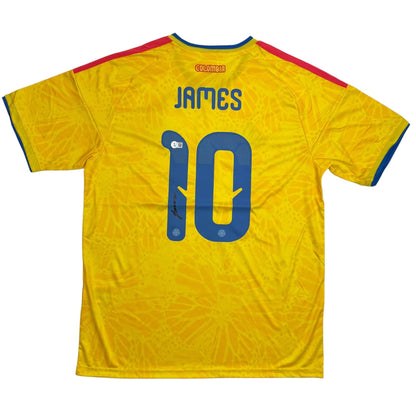 Autographed/Signed James Rodriguez Columbia Yellow Soccer Futbol Jersey Beckett BAS COA #2