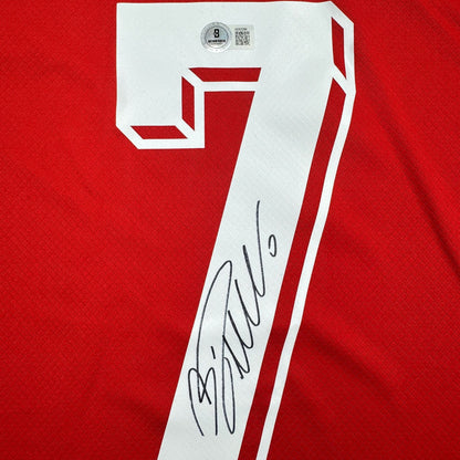 Autographed/Signed Cristiano Ronaldo Portugal Red World Cup Soccer Jersey Beckett BAS COA