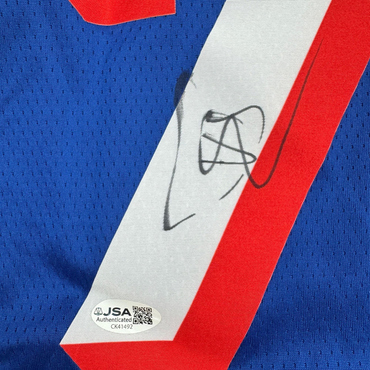 Autographed/Signed VJ Edgecombe Philadelphia 76ers Sixers Blue Authentic Basketball Jersey JSA COA