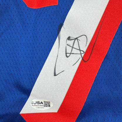 Autographed/Signed VJ Edgecombe Philadelphia 76ers Sixers Blue Authentic Basketball Jersey JSA COA