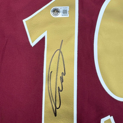 Autographed/Signed Gilberto Silva Arsenal Maroon Soccer Futbol Jersey Beckett BAS COA