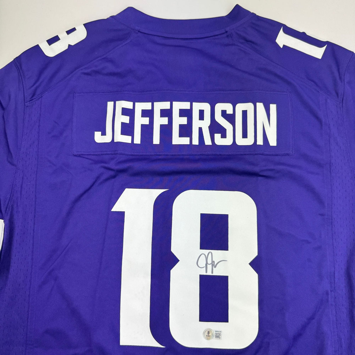 Autographed/Signed Justin Jefferson Minnesota Vikings Purple Nike Authentic Football Jersey Beckett BAS COA