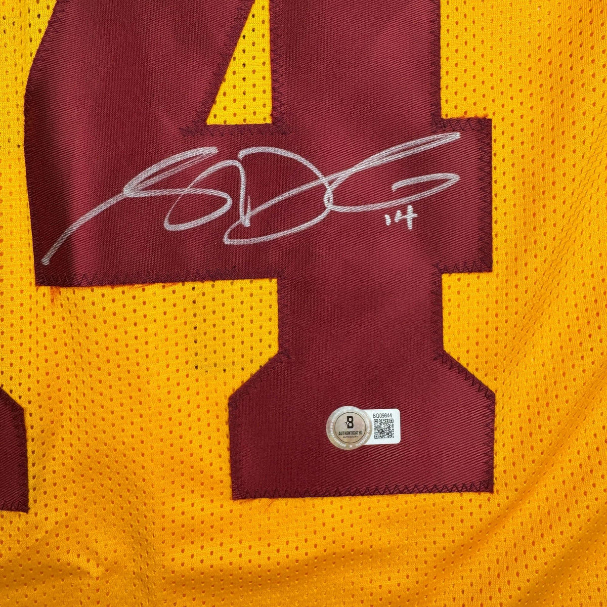 Autographed/Signed Sam Darnold USC Southen Cal Yellow College Football Jersey Beckett BAS COA