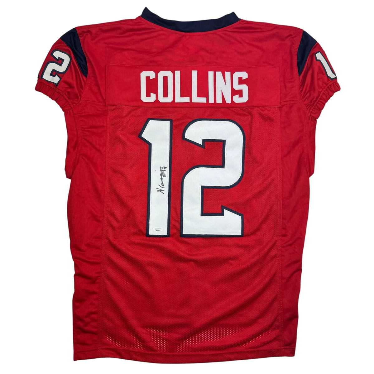 Autographed/Signed Nico Collins Houston Red Rookie Football Jersey JSA COA