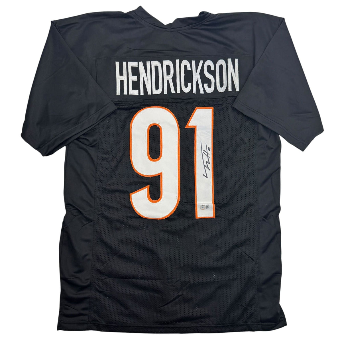 Autographed/Signed Trey Hendrickson Cincinnati Black Football Jersey Beckett BAS COA