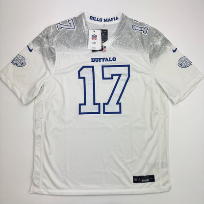 Autographed/Signed Josh Allen Buffalo Bills White Rivalries Authentic Football Jersey Beckett BAS COA