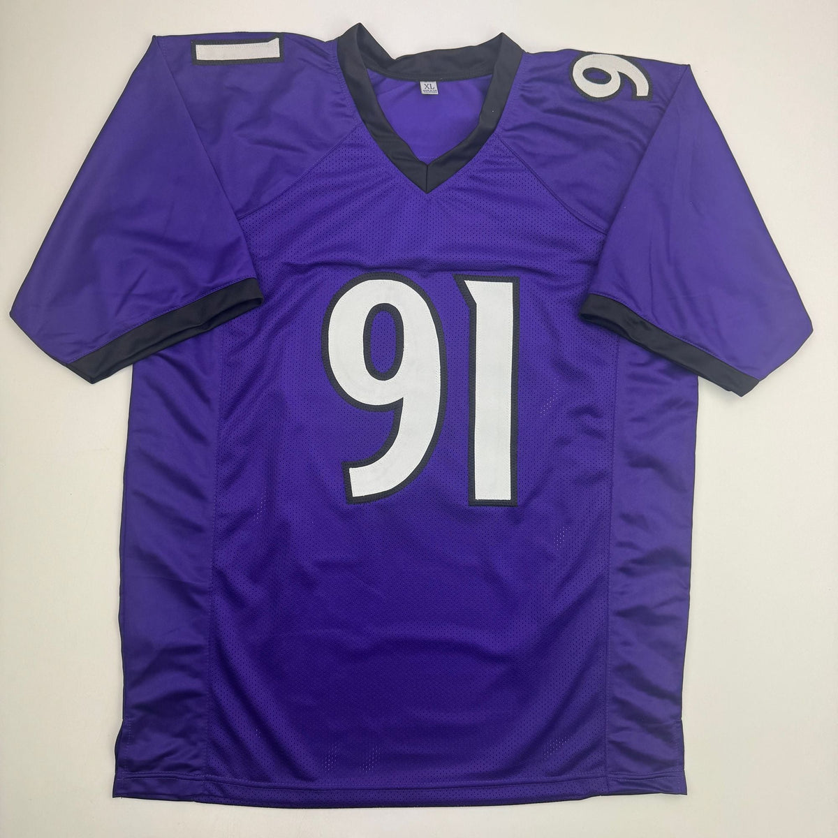Autographed/Signed Trey Hendrickson Baltimore Purple Football Jersey Beckett BAS COA