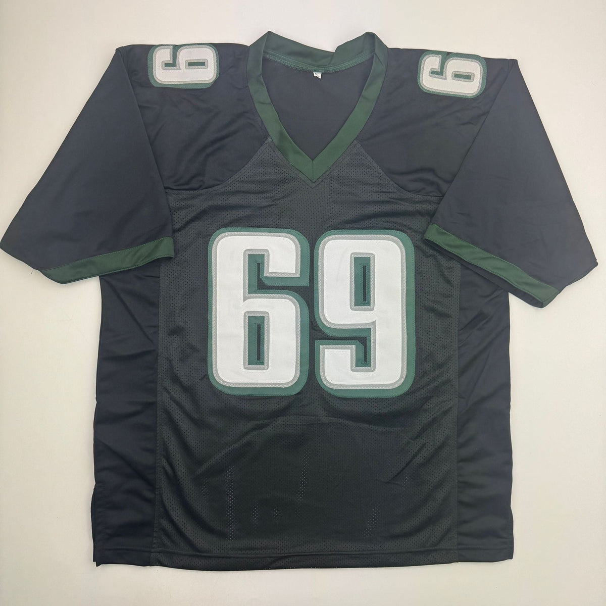 Autographed/Signed Landon Dickerson Philadelphia Black Football Jersey Beckett BAS COA