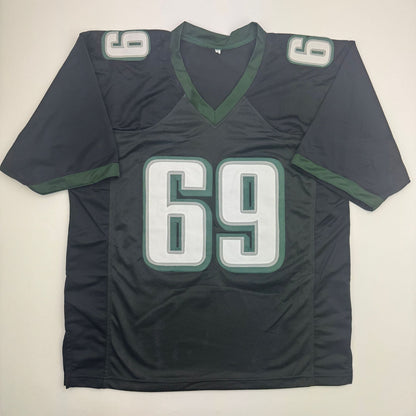 Autographed/Signed Landon Dickerson Philadelphia Black Football Jersey Beckett BAS COA